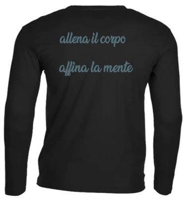t-shirt maniche lunghe  black  con scritta 