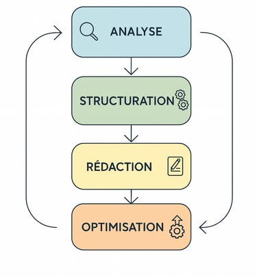 Schéma du processus de rédaction web SEO