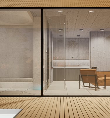 minimalistinis interjeras SPA erdvė