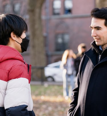 A person talking to another person