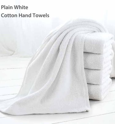Plain White Cotton Hand Towels