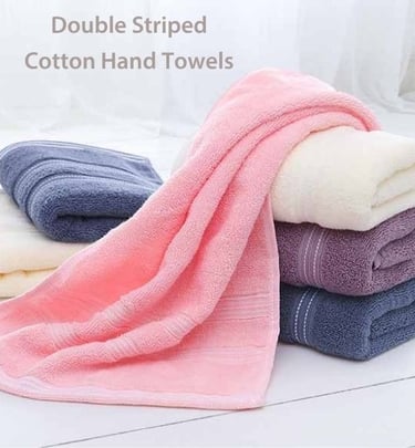 Double Striped Cotton Hand Towels
