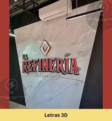 Letras 3D simple para interior en muro.