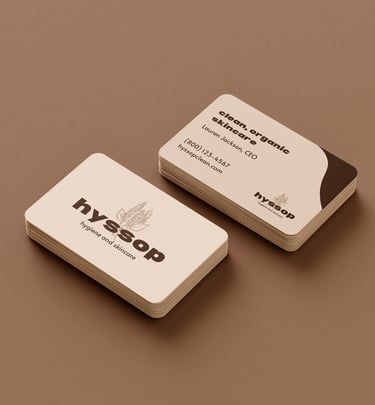 Hyssop concept - business card mockup