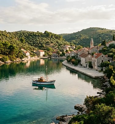 Quiet Maslinica bay on Šolta island, Adriatic Sea luxury travel