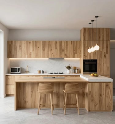 Contemporary kitchen design with sleek cabinetry and marble countertops