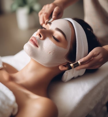 A group of students collaborating on a spa treatment project.