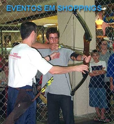 Evento de arco e flecha no shopping