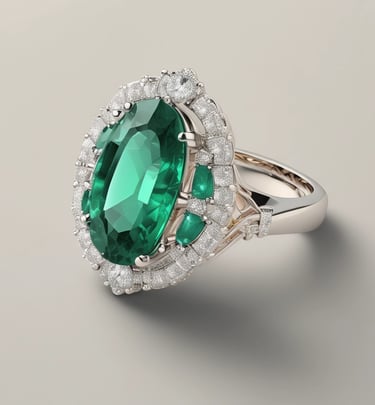 Bague émeraude et diamant