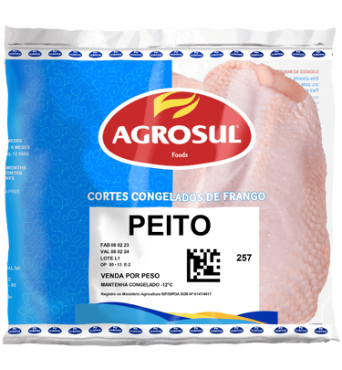 peito com osso congelado