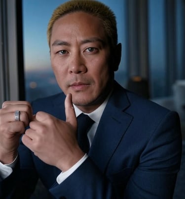 a man in a suit and tie is posing for a picture