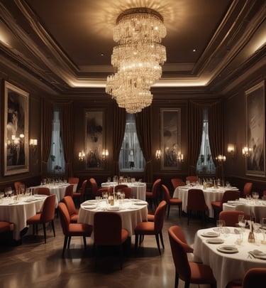 Elegant plate of food with a glass of wine.