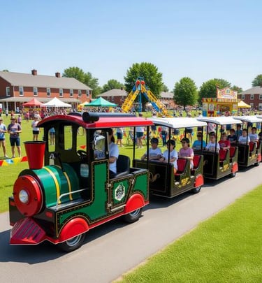 trackless train at school fair