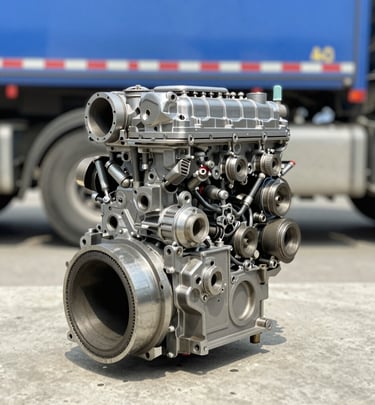 Exterior view of the Fuerzarodante store front in Bucaramanga with trucks parked outside