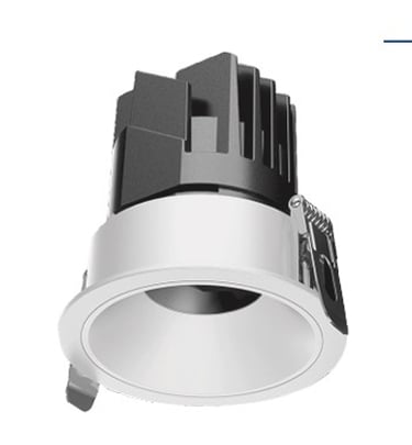 Silver gimbal recessed LED spotlight fixture Victoria BC