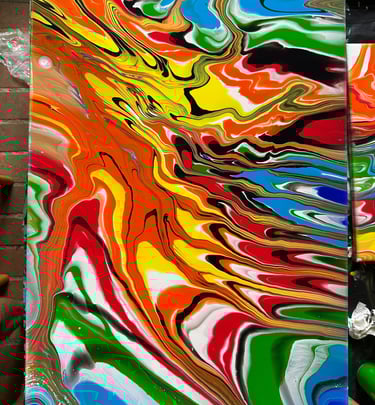 Acrylic pouring fête des couleurs