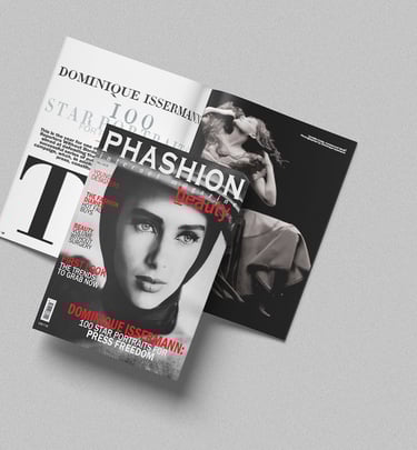 cover design and layout for Phashion Magazine, an online publication