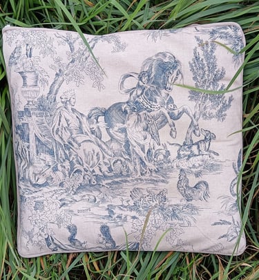 coussin toile de Jouy - 40x40 - fabrication française