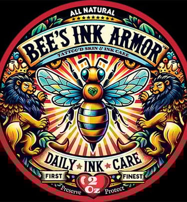 Bee's Ink Armor Daily Care Logo and Tin for Tattooed Skin