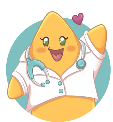 a cartoon character wearing a doctor's coat