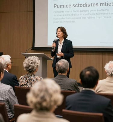 An outdoor networking event with professionals from Trustlink Financial sharing ideas.