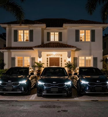 Close-up of a polished steering wheel and dashboard inside a luxury sports car