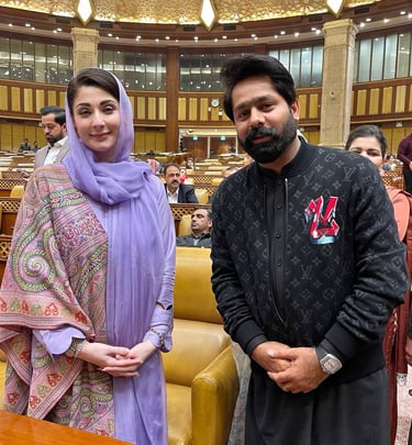 Saqib Khan Chadhar with Chief Minister Maryam Nawaz Shareef in Punajb Assembly