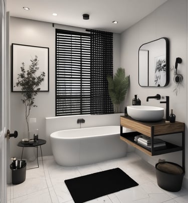 An elegant bathroom remodel with modern fixtures and a calming color palette reflecting thoughtful design.