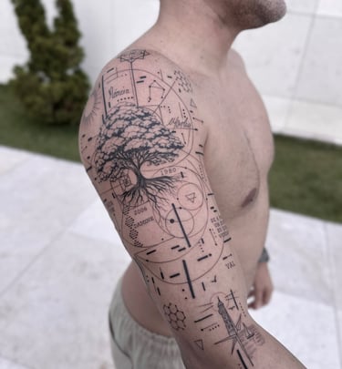 tatuagem fine line famialia dna fortaleza ceara