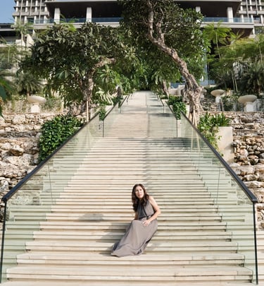 portrait on kempinski bali stairs nusa dua