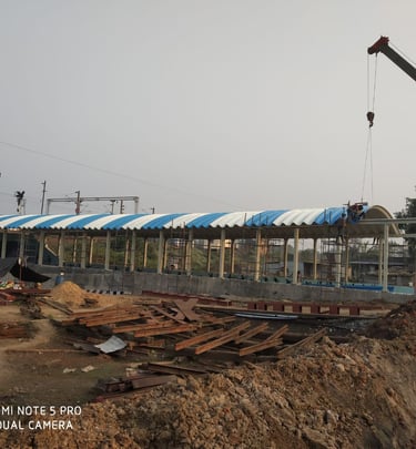 Railways under pass by self support roof
