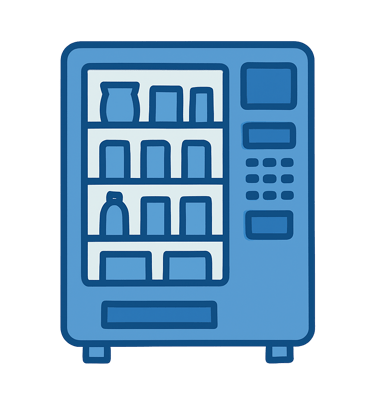 Vending machine logo used as a bullet point