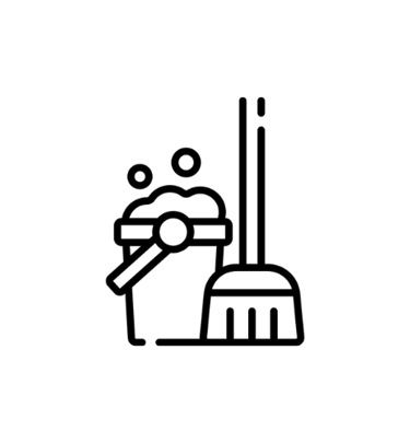 Illustration service TEST balai et seau