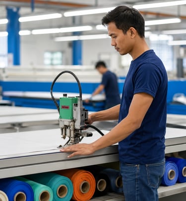 PVC Tarpaulin Hot Air Welding by Leister