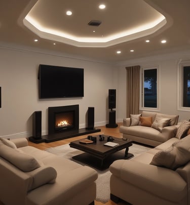 Technicians installing advanced home automation equipment in a residence