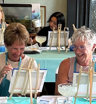Fun girls' trip to paint party in Cozumel