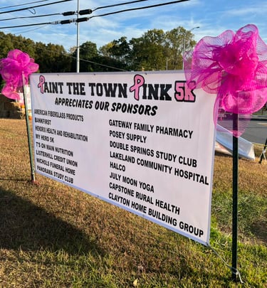 Paint the Town Pink 5K Sponsors Board