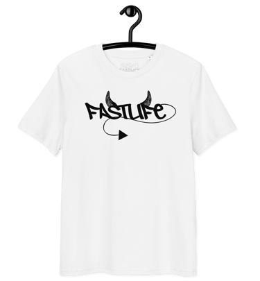 a white t - shirt with the word fastlife on it