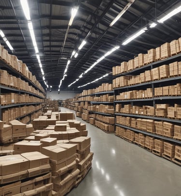 A vibrant market scene showcasing various cosmetic products.