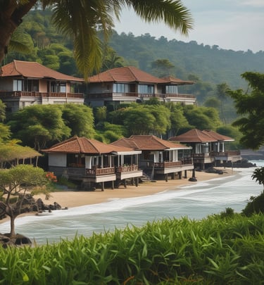 A serene beach destination ideal for travel and tourism.