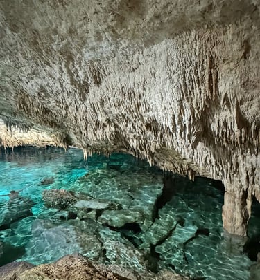 a cave with a large cave in the middle of it