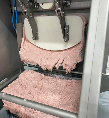 Descarga de mezclador de carne