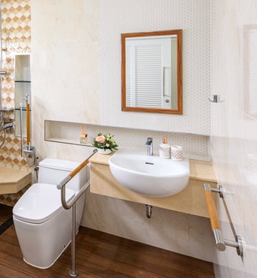 Bathroom layout for older person