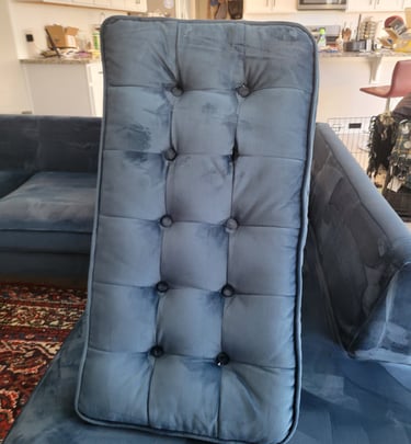 Fresh Clean, Beautiful Blue Couch Cushion & Blue Couch when using King Organic Clean