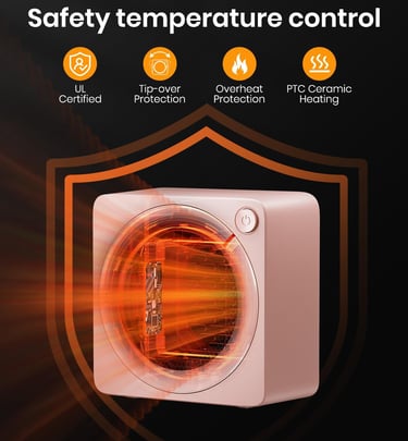 a heater with a safety sign on it