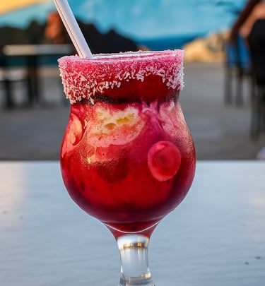 عصير طبيعي أحمر مع الفراولة في الخلفية