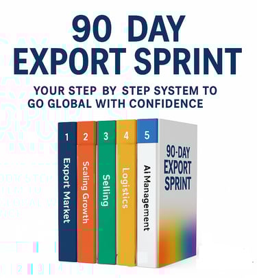 a book cover with the words,'90 days of exporting the world '