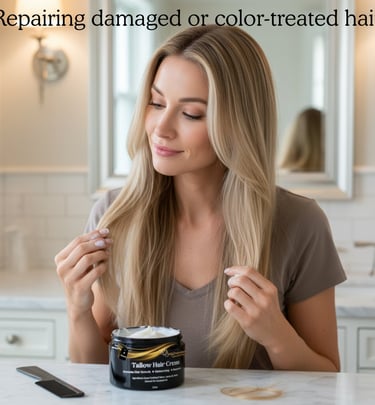 a white lady rubbing hair growth cream on her edges