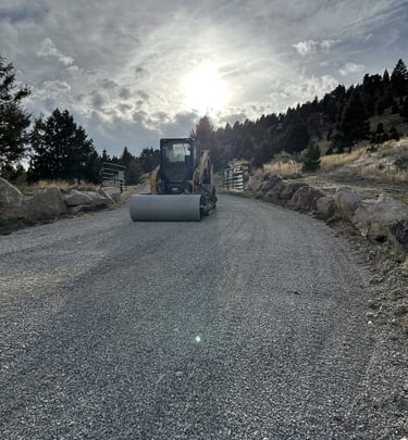 completed gravel driveway