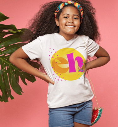 Gen Z girl member of the energizeHER Vilage for Girls in an energizeher logo tee